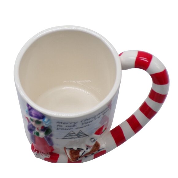NEW Hallmark Shoebox Maxine & Floyd Red White Candy Cane Handle 3D Holiday Mug - Picture 5 of 6